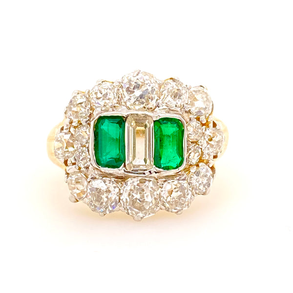 Antique Emerald and Diamond Dress Ring 