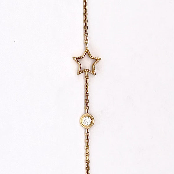 18ct yellow gold necklace star diamond