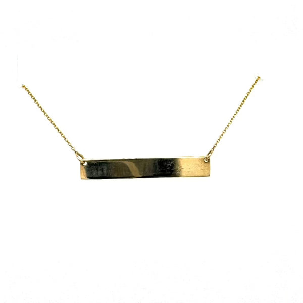 9ct yellow gold name plate necklace