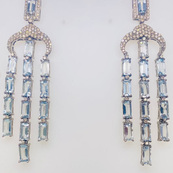 Aquamarine chandelier drop earrings