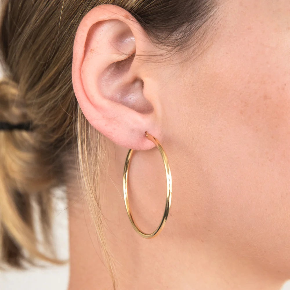 Medium Gold Hoop Earrings – Trewarne Fine Jewellery