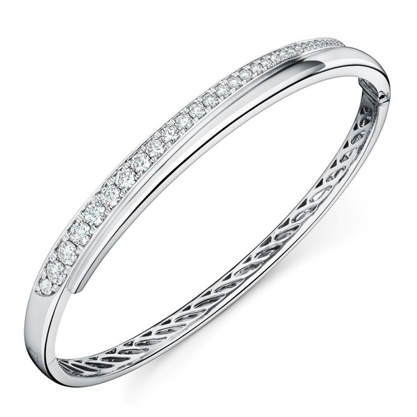 White Gold Hearts on Fire Bangle