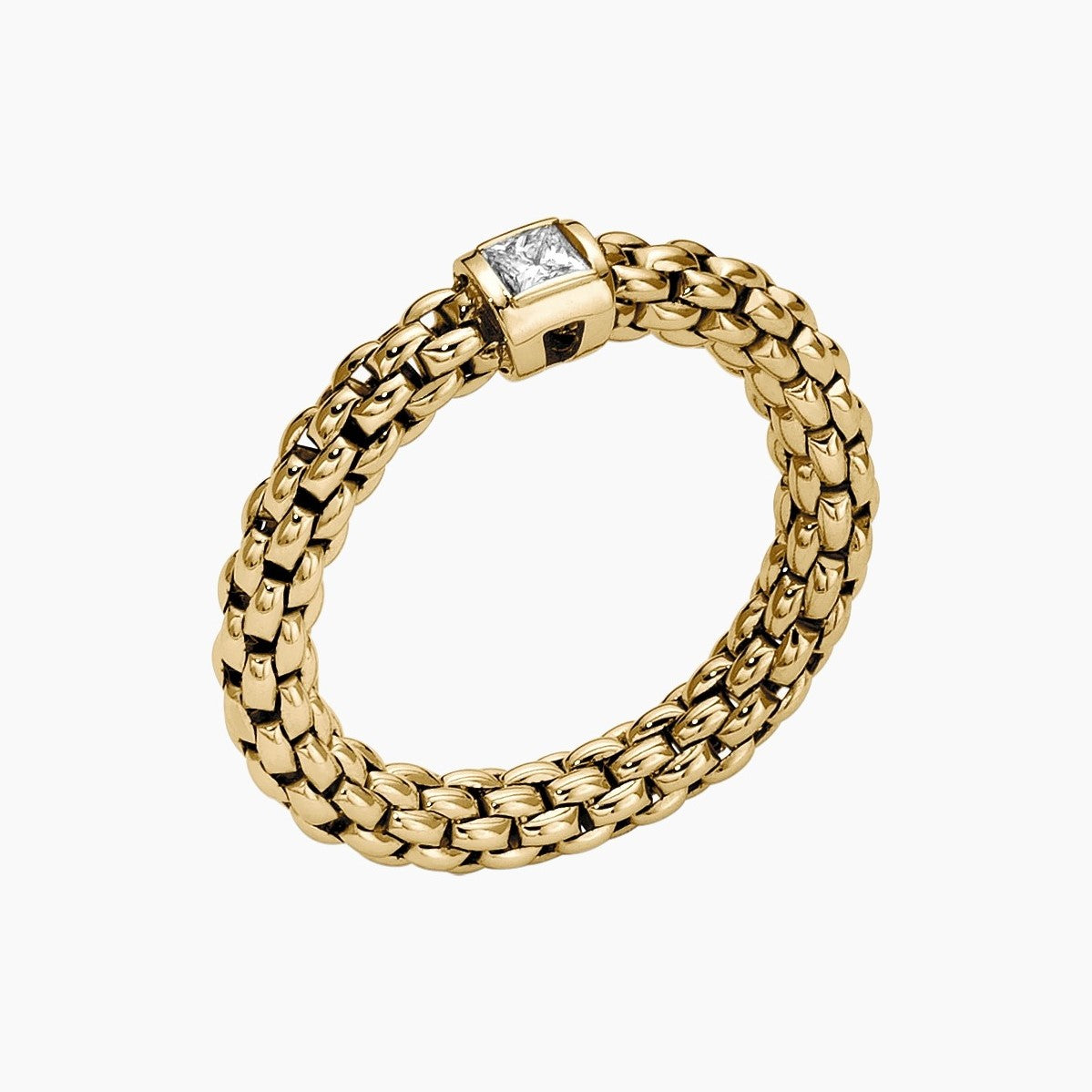 yellow gold flex'it diamond ring