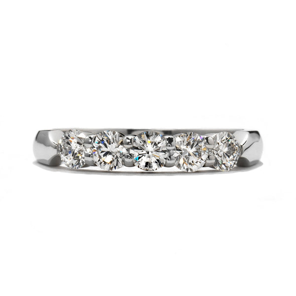 hearts on fire five 5 stone band platinum 0.50ct wedding anniversary eternity ring