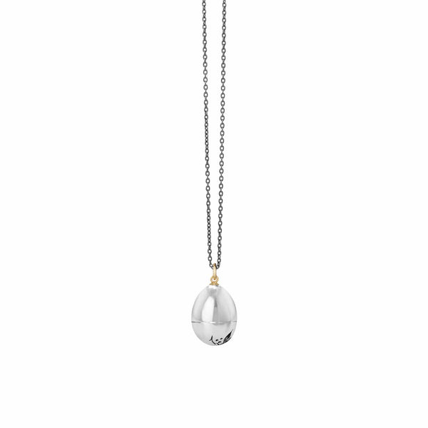 Ole Lynggaard Silver Forest Pendant | Egg  - Divisble - Sterling Silver & 18K Yellow Gold