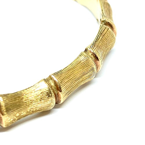 Yellow Gold Vintage Etched bangle 