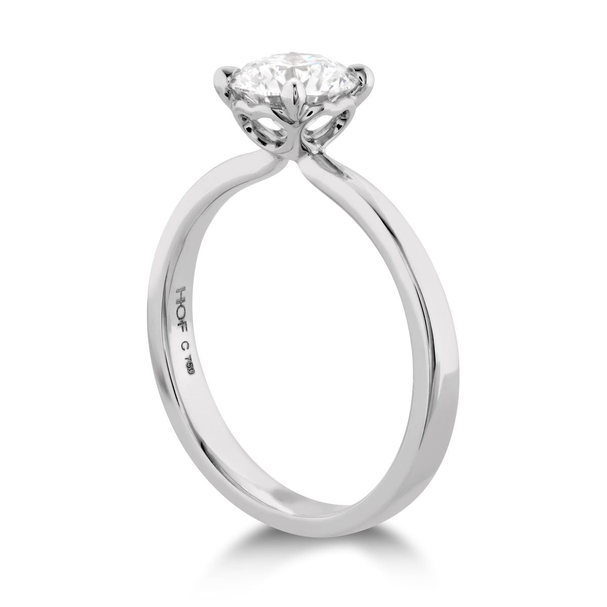 four claw plain band engagement ring