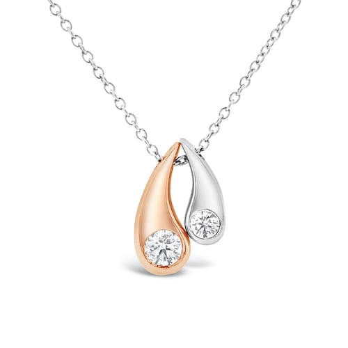 Mother & Child Diamond Necklace Rose Gold White Gold