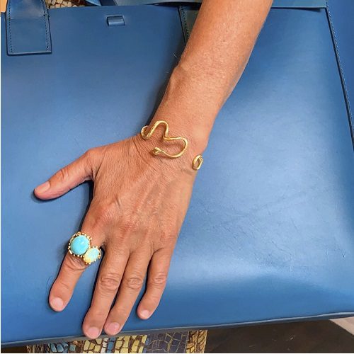 Ole Lynggaard BoHo Ring in gold with Turquoise, Opal, and diamonds