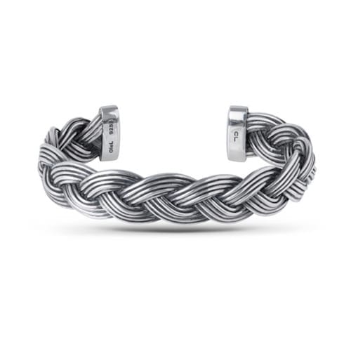 Ole Lynggaard Michel large braided bracelet in oxidised sterling silver