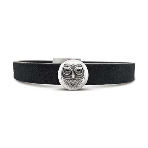 Spiritman Owl Leather Cuff