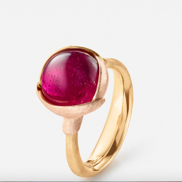 Ole Lynggaard Cerise Tourmaline Lotus  ring