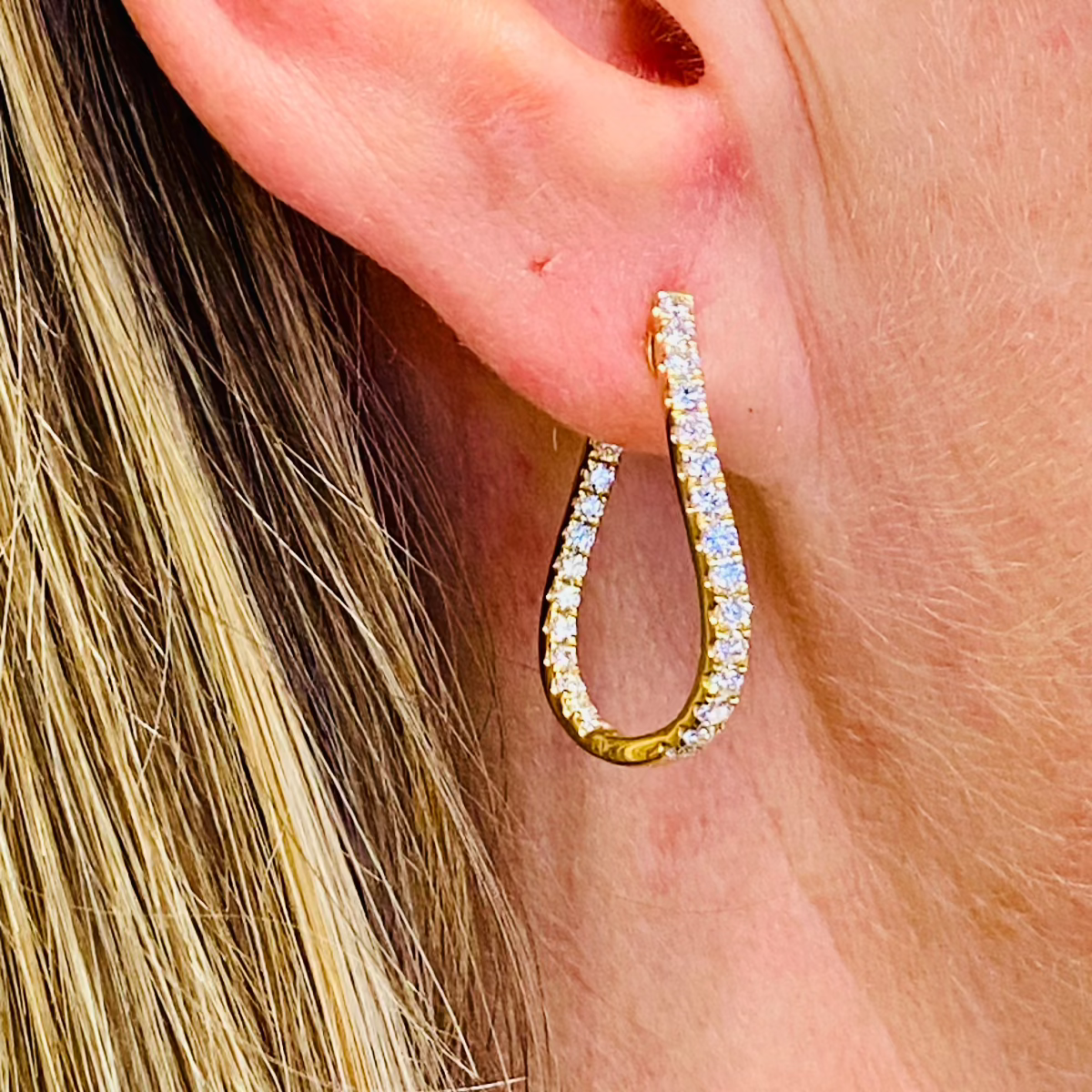 Trewarne curved diamond hoops