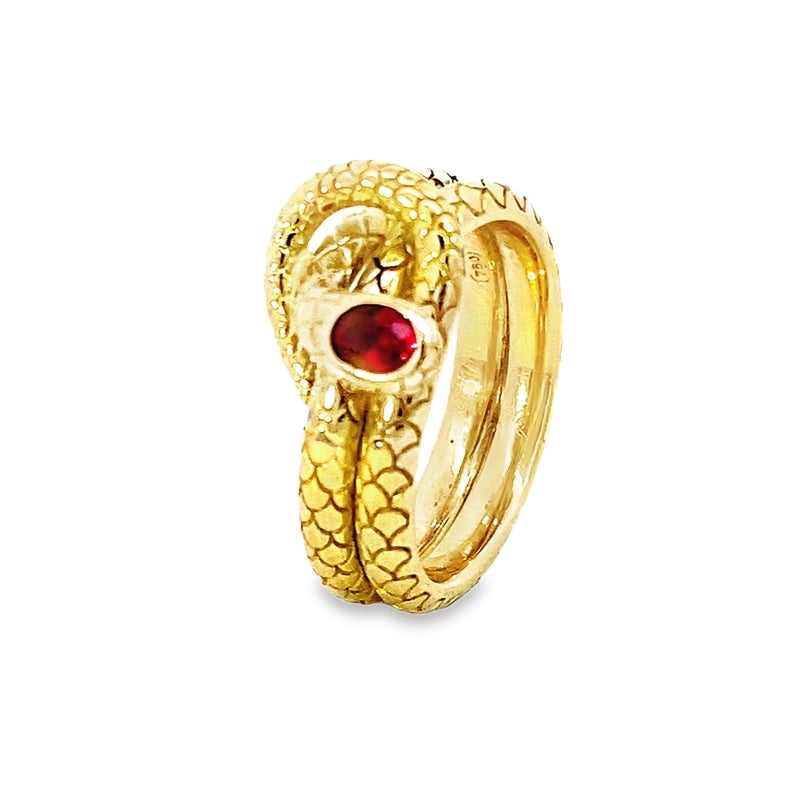 18ct Gold Ruby Spirit Snake Ring