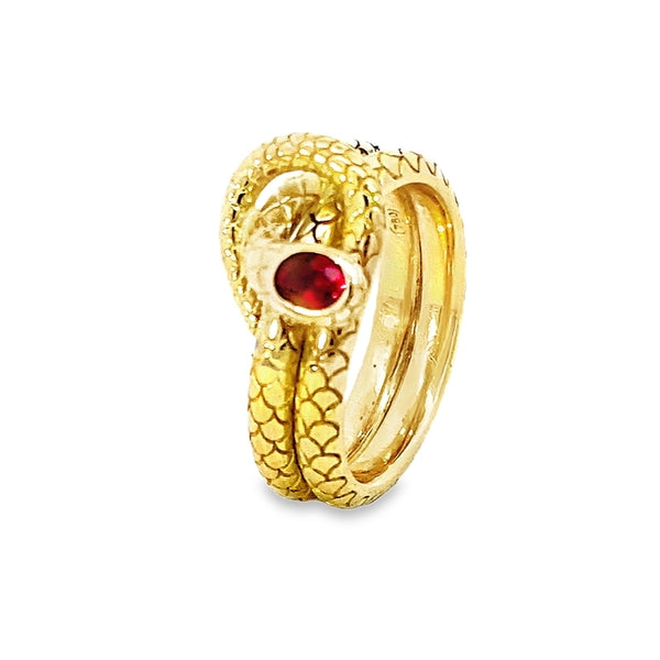 18ct Gold Ruby Spirit Snake Ring