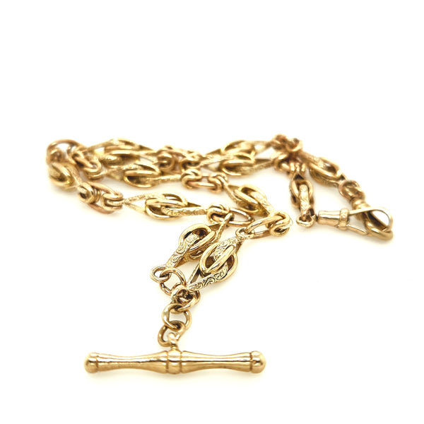 9ct yellow gold antique fob chain