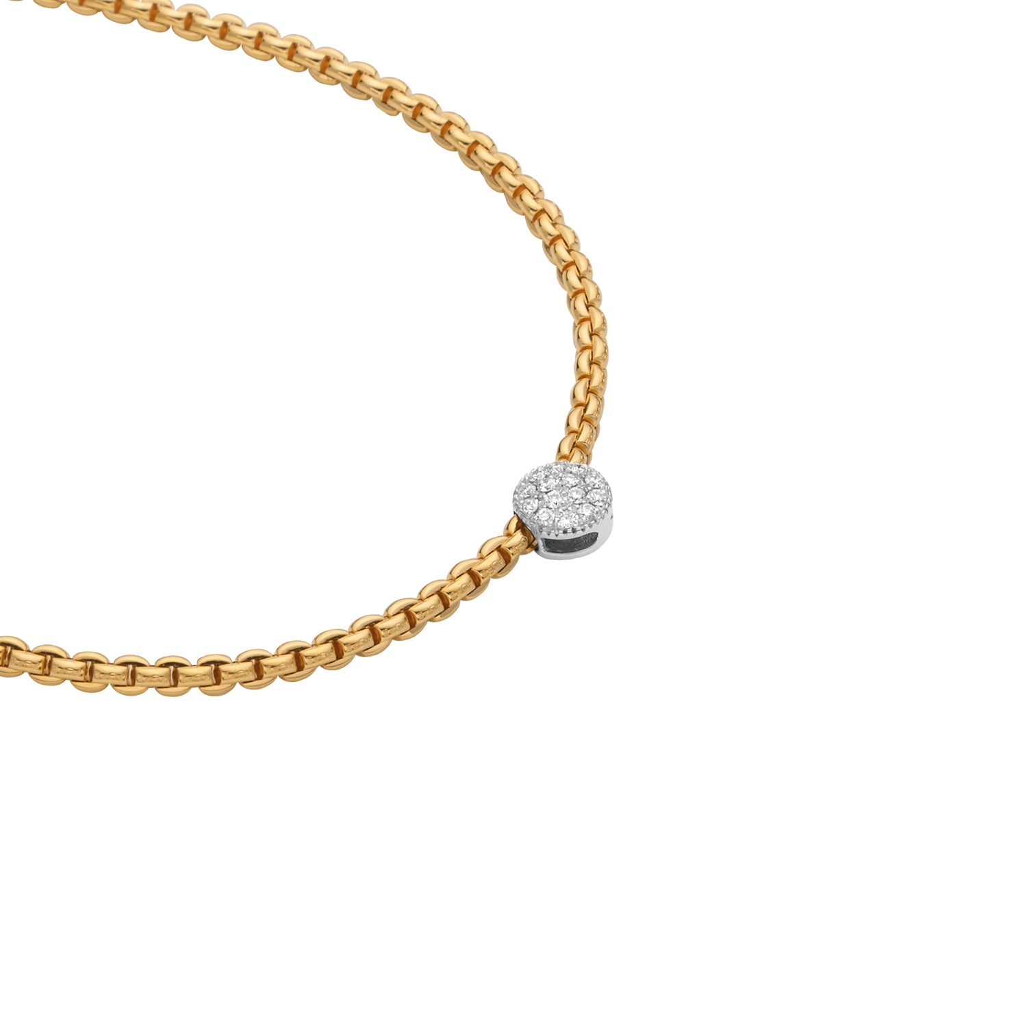 Fope Eka Tiny Pave Medallion Necklace White Gold