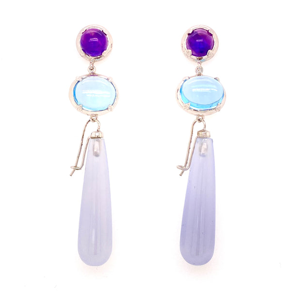 Gemstone Drop Earrings - SOLD
