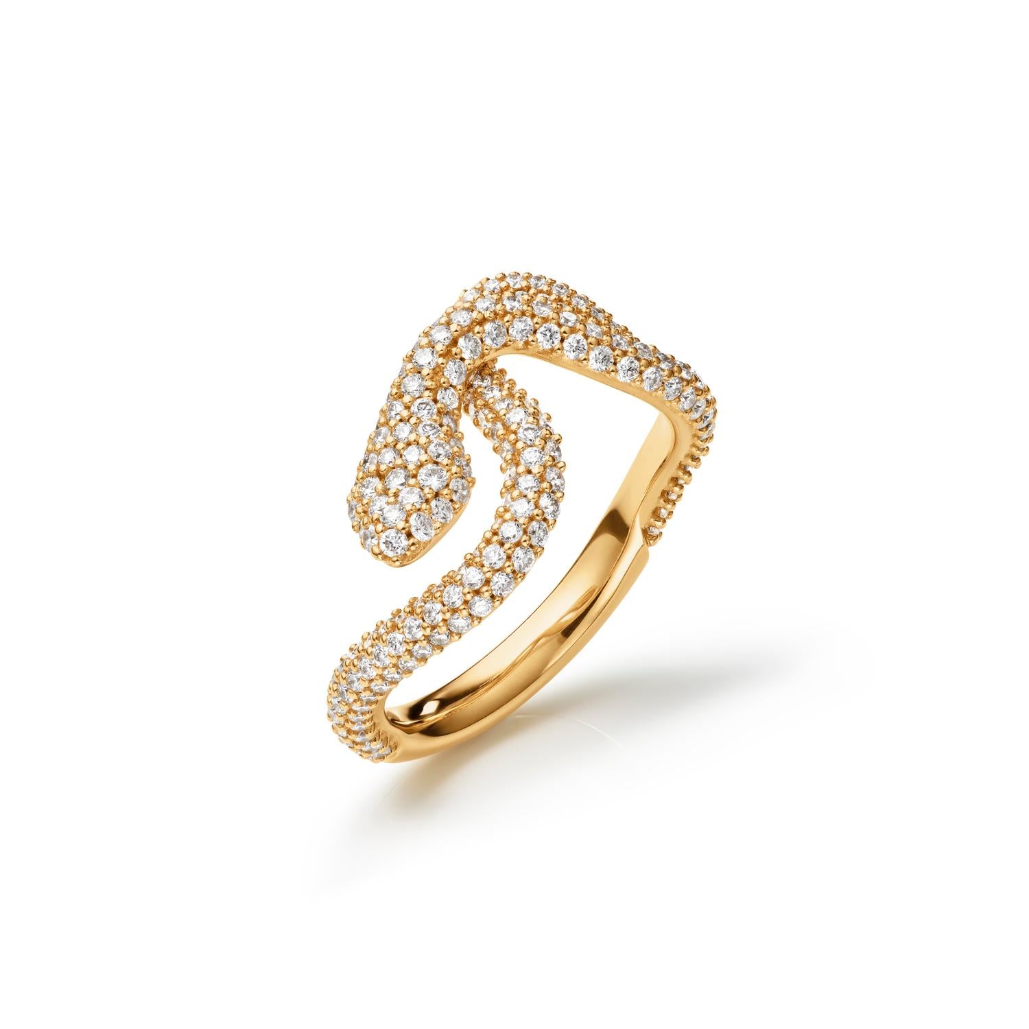 Ole Lynggaard Snakes Ring Pave Small