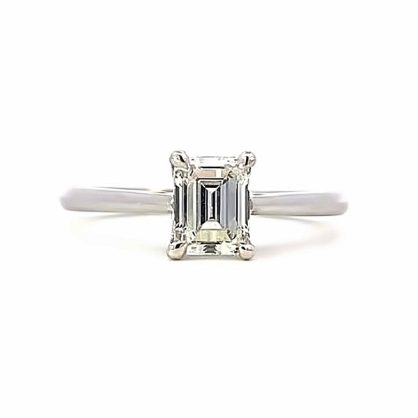 Emerald Cut Aurora Solitaire Ring - Goddess Collection