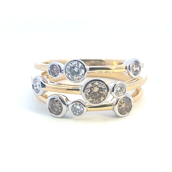 18ct 2tone diamond dress ring