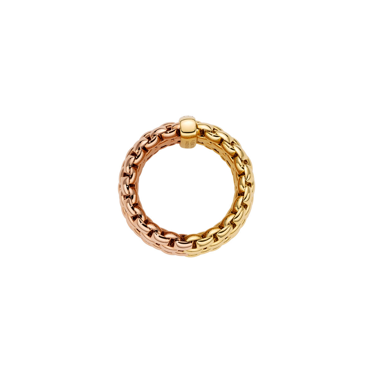 Fope BiColour Essentials wide ring in yellow and rose gold profile image