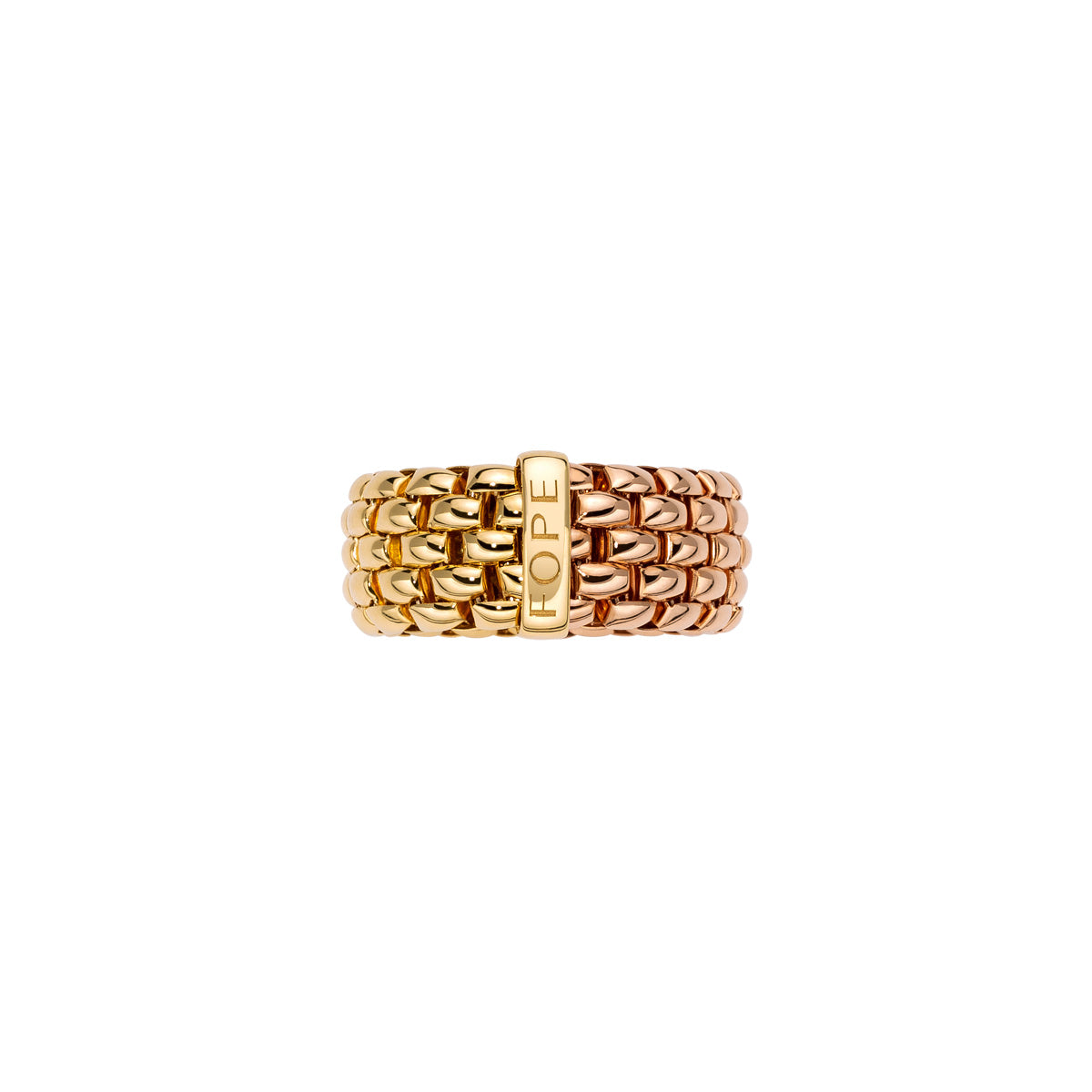 Fope Essentials Wide Ring yellow and rose gold Bicolour front on image