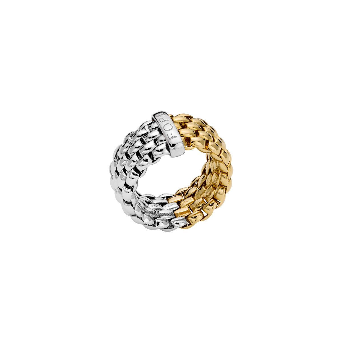 Fope BiColour Yellow and White gold Essentials wide ring