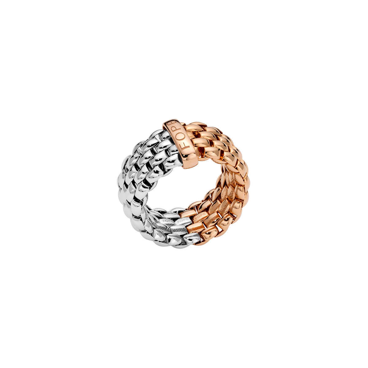 Fope BiColour Essentials Rose and White Gold ring 