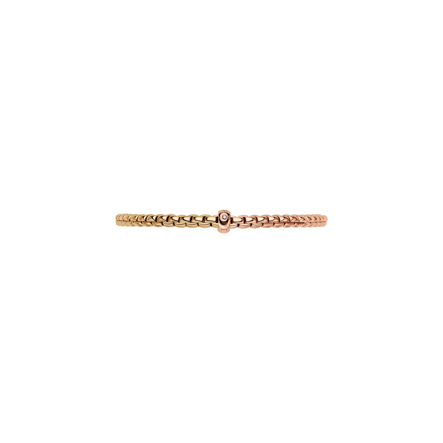 Fope Eka Essentials bracelet Bicolour RG & YG with white diamond