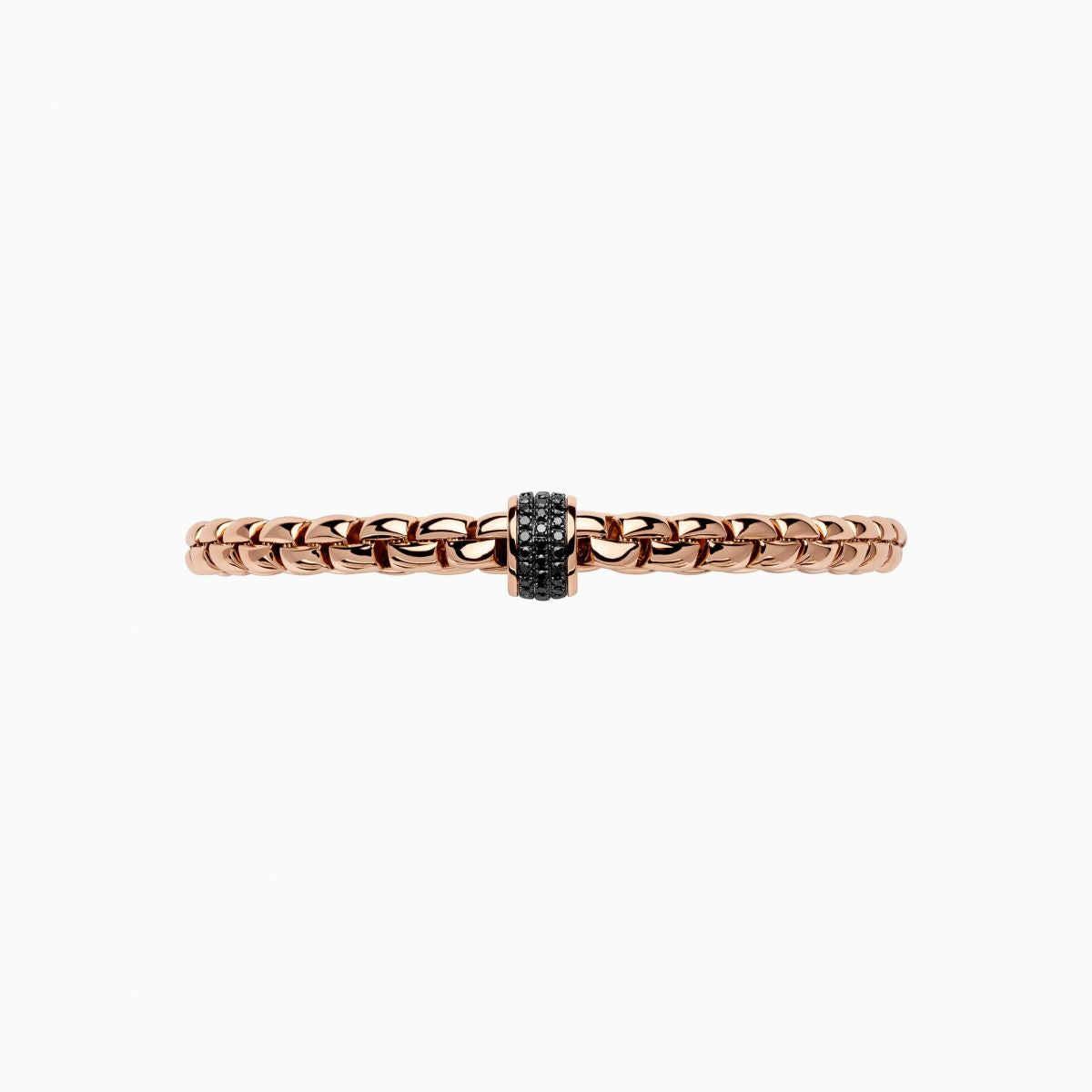 Fope Black diamond bracelet Eka size 2 in rose gold front on image