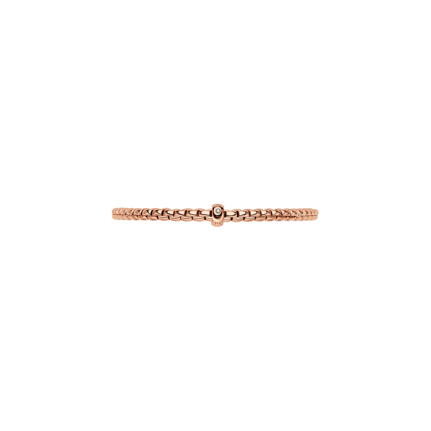 Fope Eka bracelet in Rose Gold face on view with white diamond