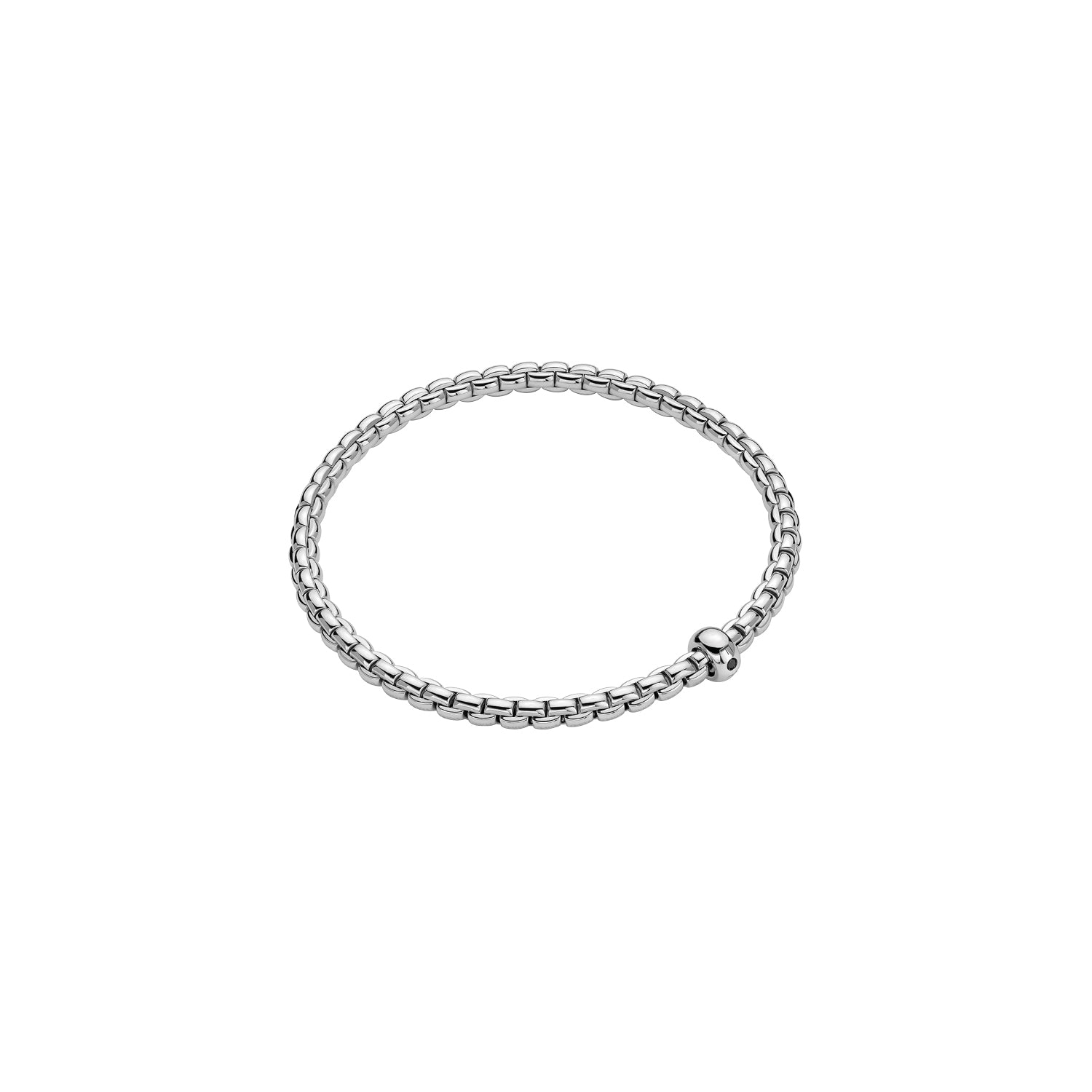 Fope Eka Essentials bracelet in white gold with 1 black diamond