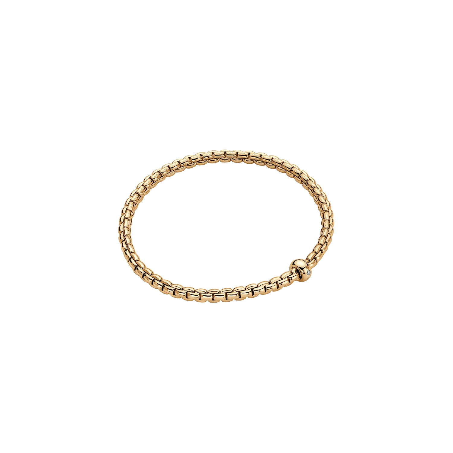 Fope Eka Essentials bracelet in yellow gold with white diamond