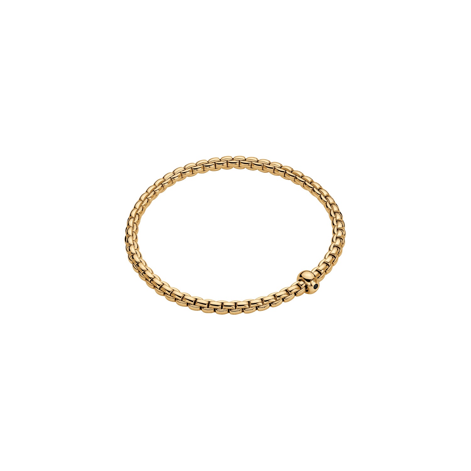 Fope Eka Essentials bracelet in yellow gold with 1x black diamond
