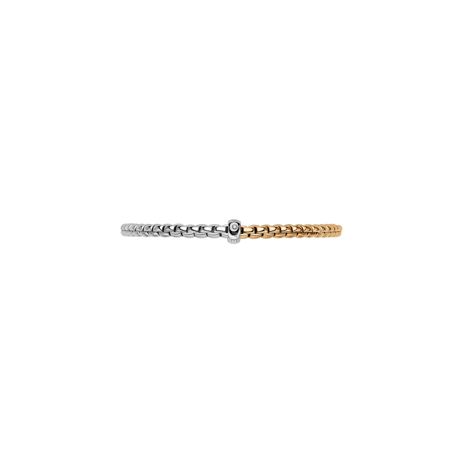 Fope Eka Essentials Bicolour bracelet YG and WG with white diamond