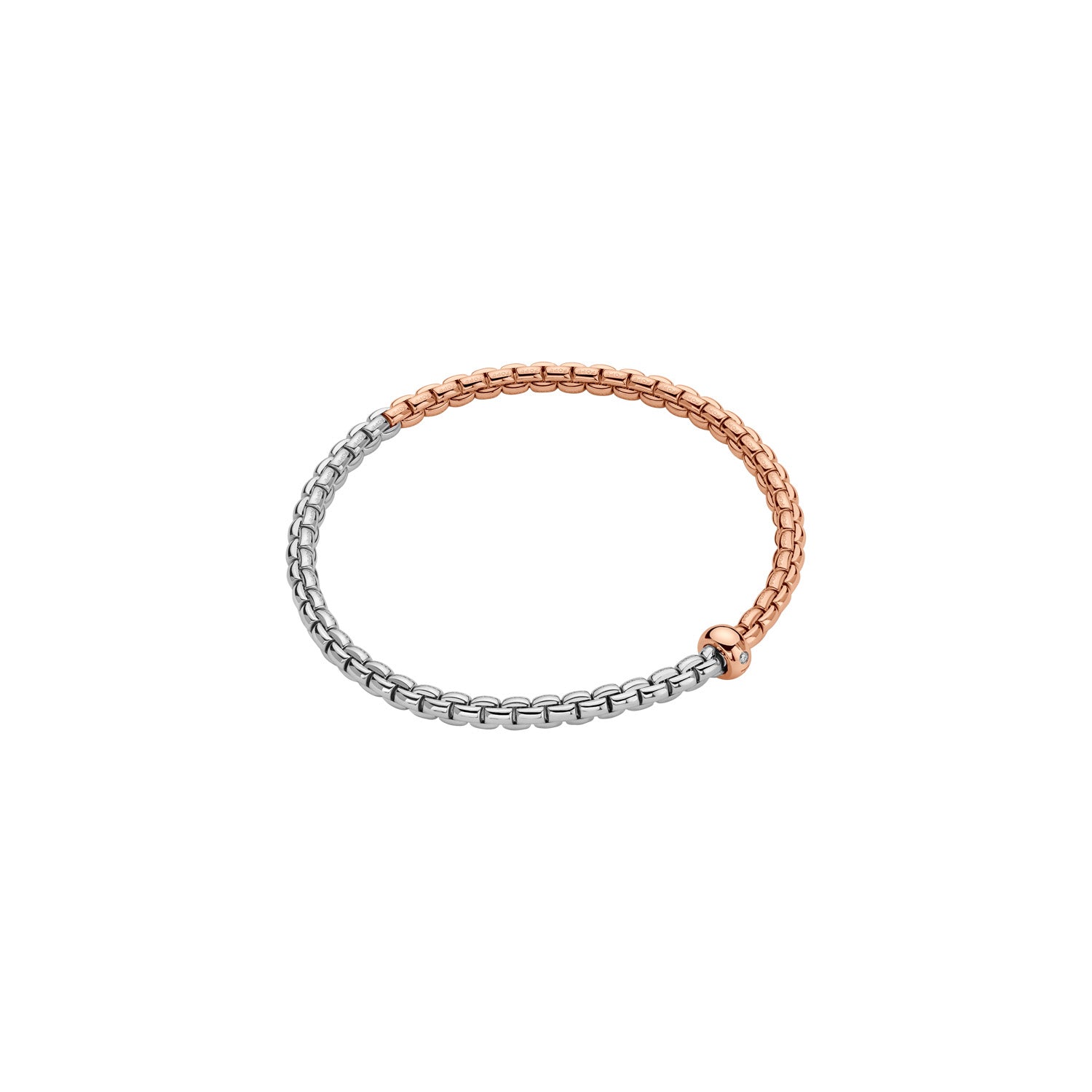 Fope Eka Essentials Bicolour bracelet Rose gold and white gold 0.01ct white diamond
