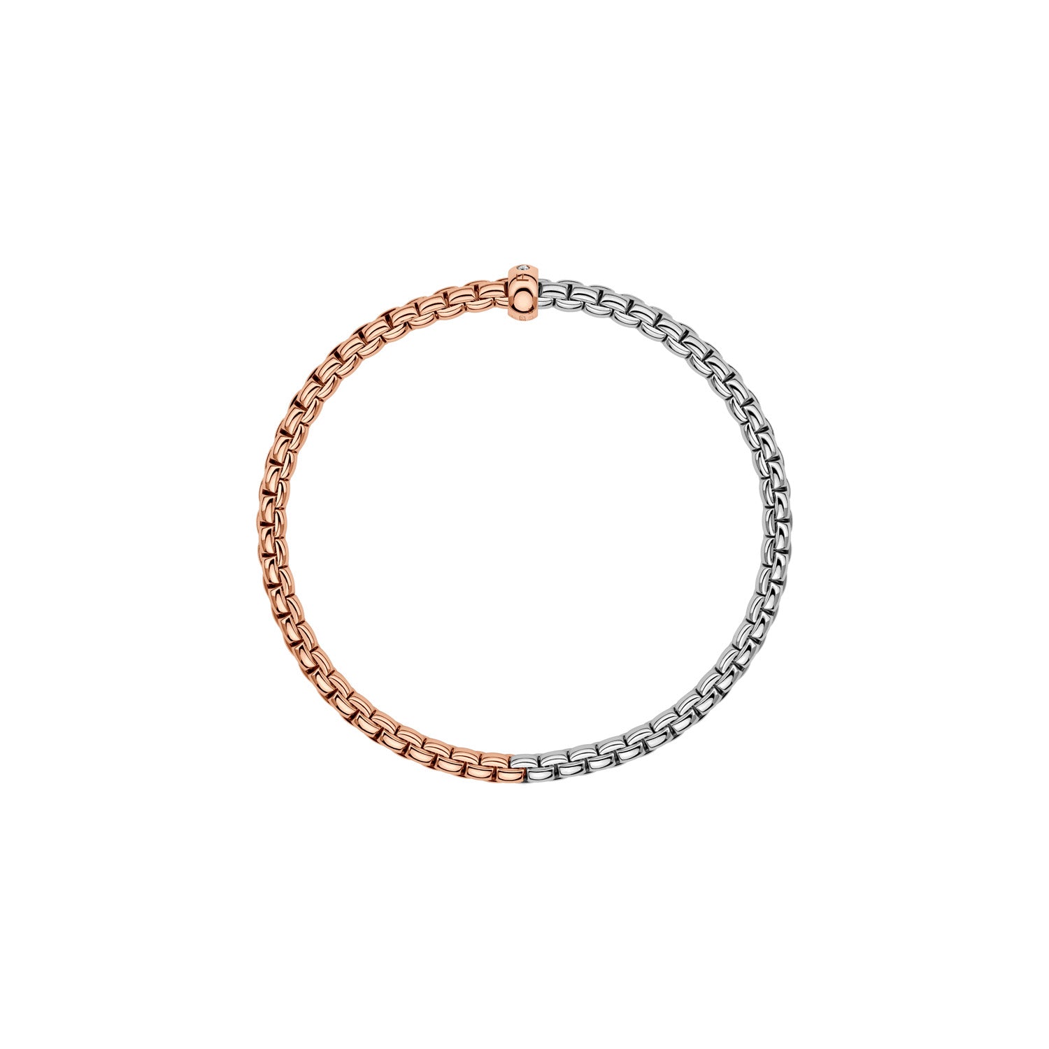 Fope Eka Essentials Bicolour in rose gold and white gold with white diamond