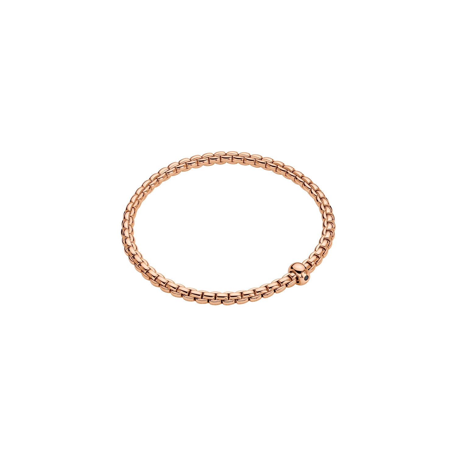 Fope Eka essentials bracelet in Rose Gold with 1 black diamond