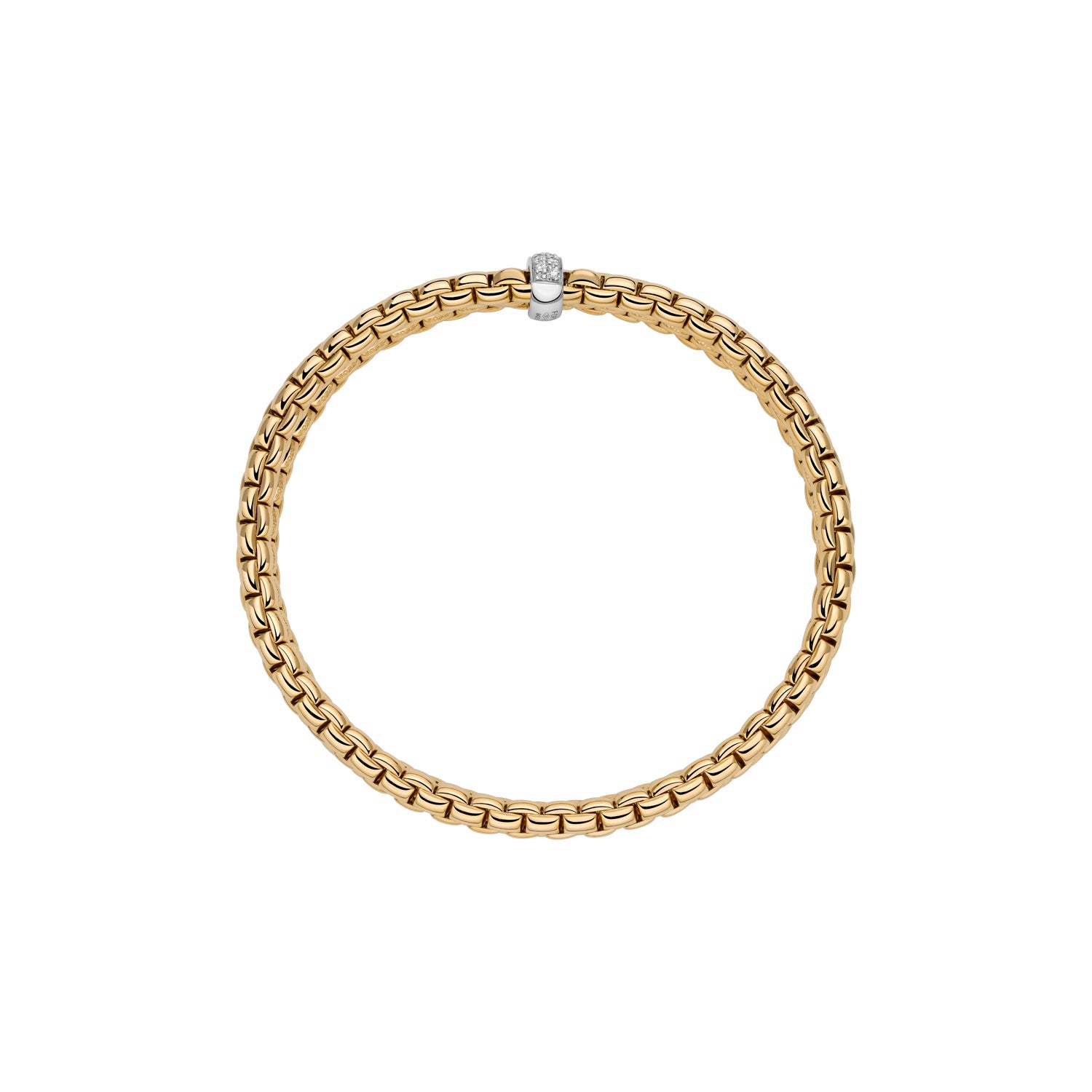 Fope Eka tiny double row bracelet in yellow gold side view