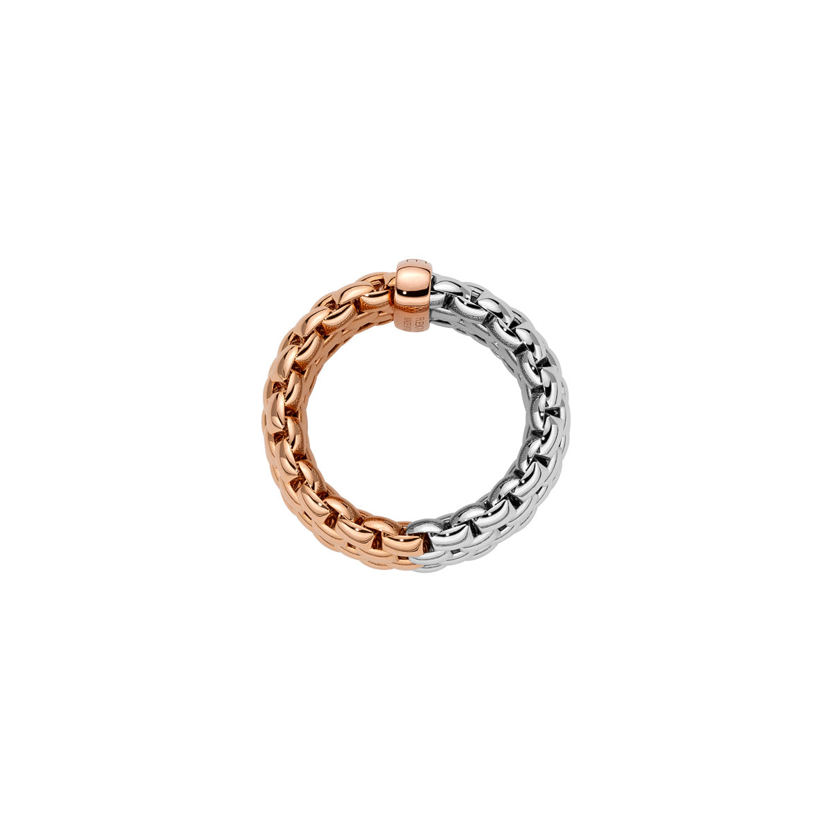 Fope BiColour Rose and White Gold profile image of Essentials wide ring