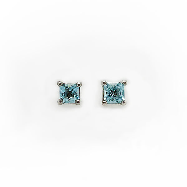 aquamarine white gold stud earrings