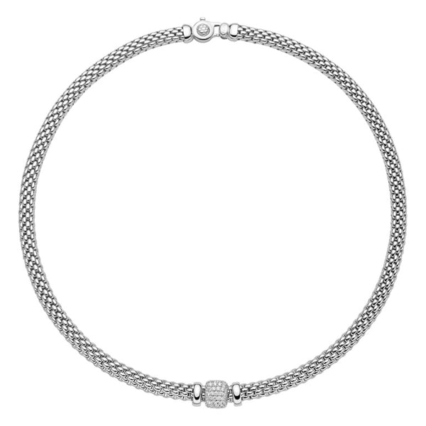 White Gold Italian necklace with diamonds