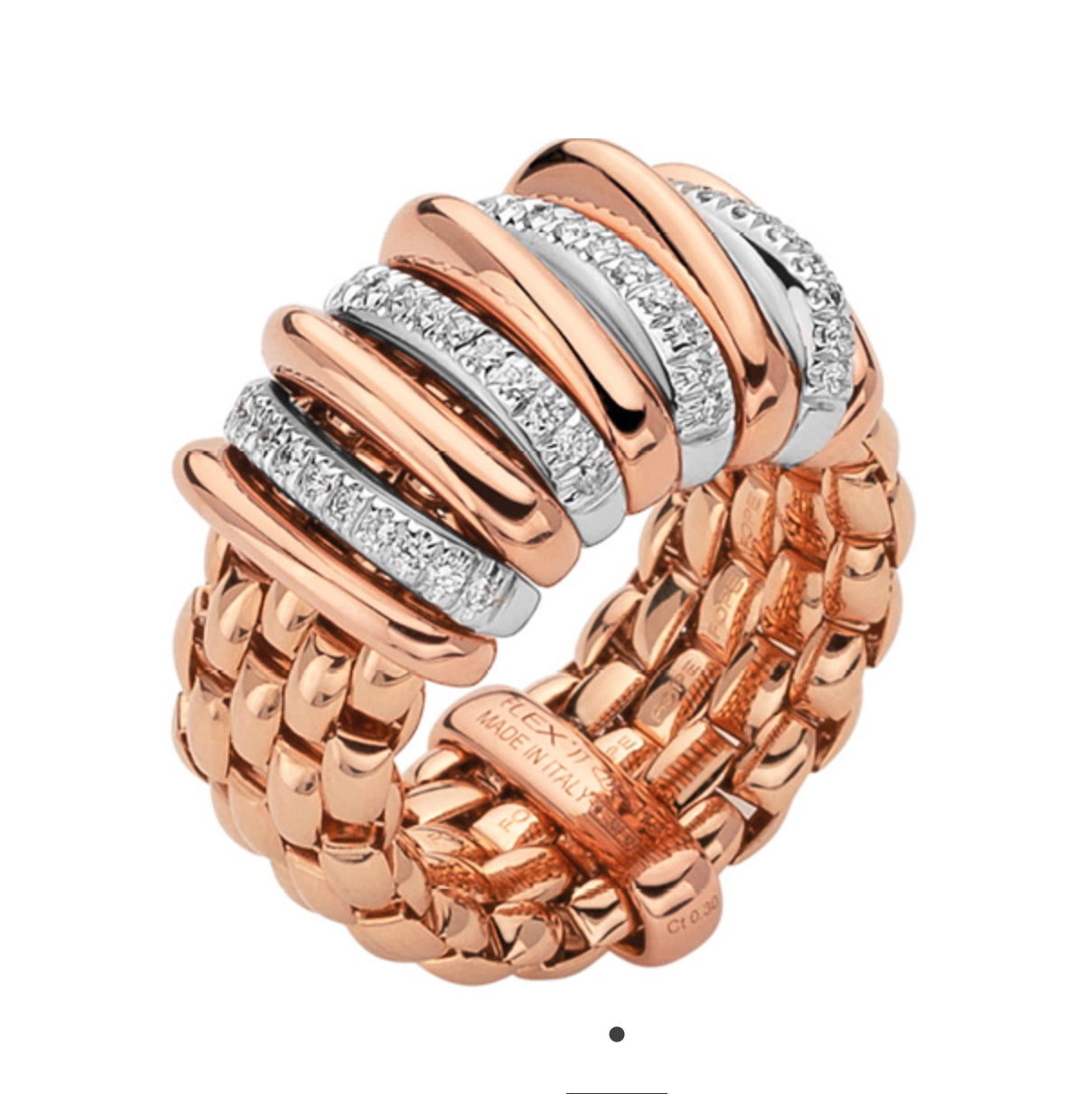FOPE Panorama Diamond Ring in Rose and White Gold