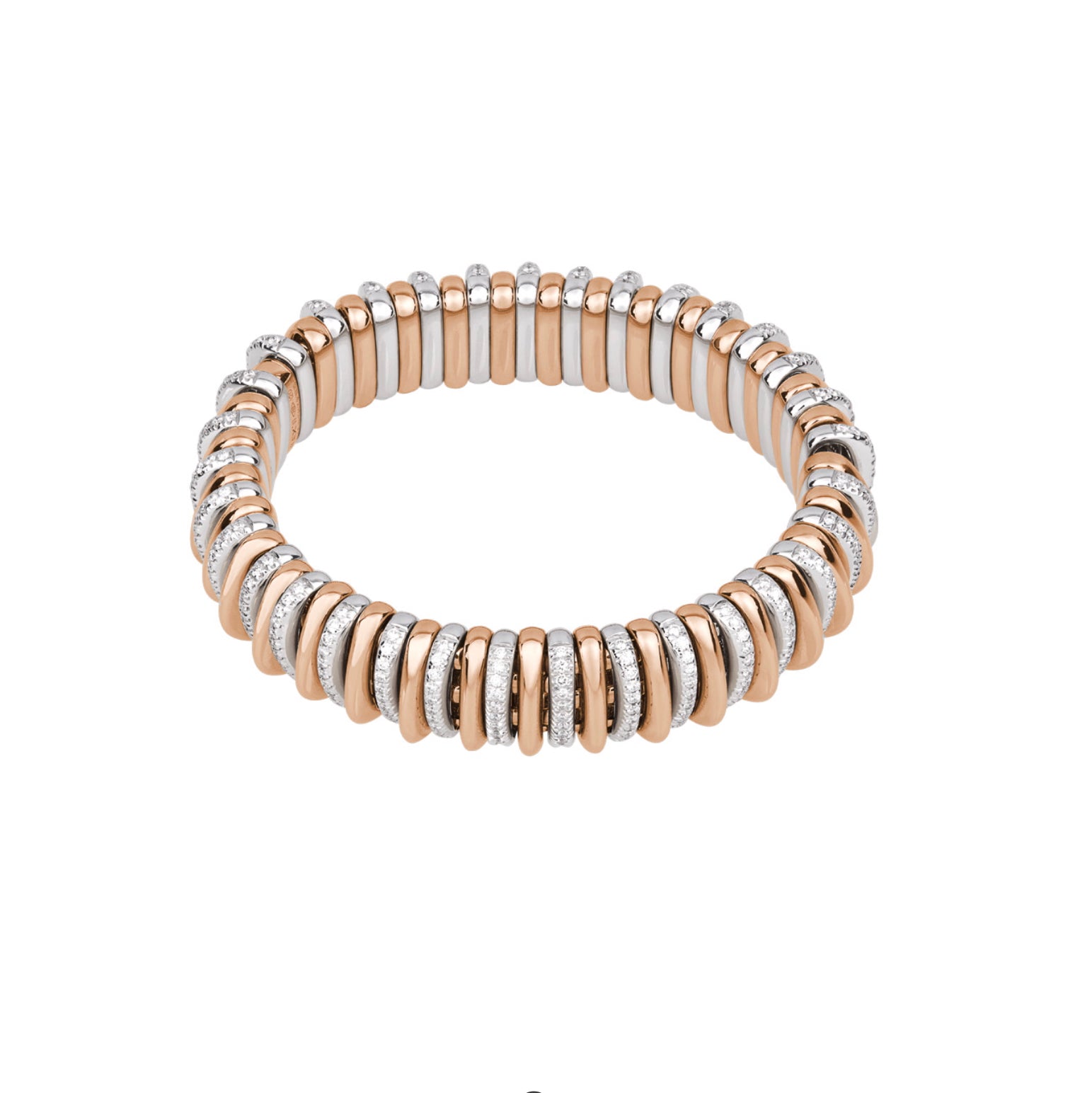 FOPE Panorama bracelet in 18ct Rose and White Gold with Diamonds