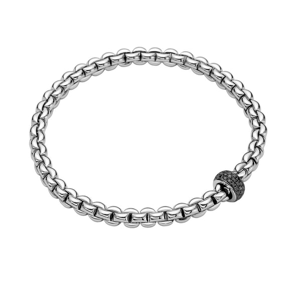 Fope Mens 18ct Gold Eka (2) Bracelet Black Diamonds - 5.5mm