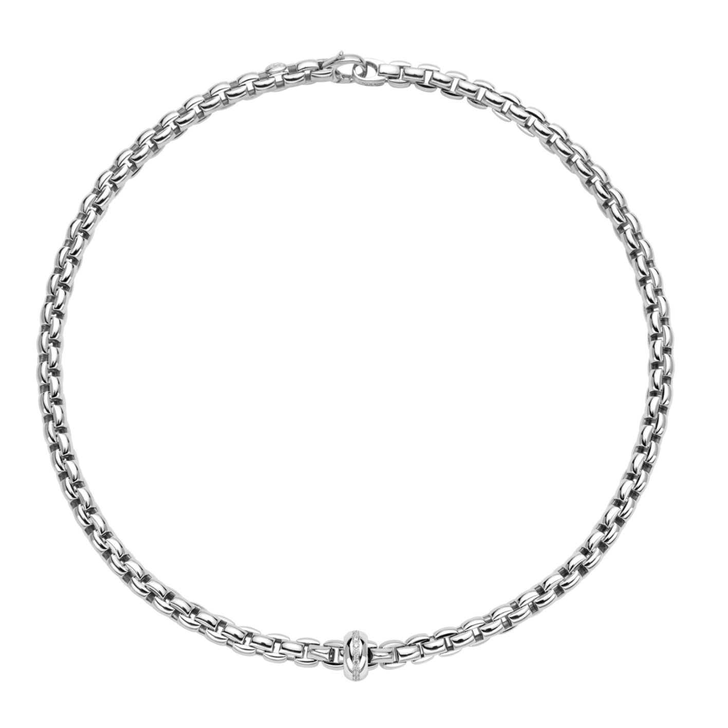 FOPE EKA Link Necklace with Diamond set Rondel