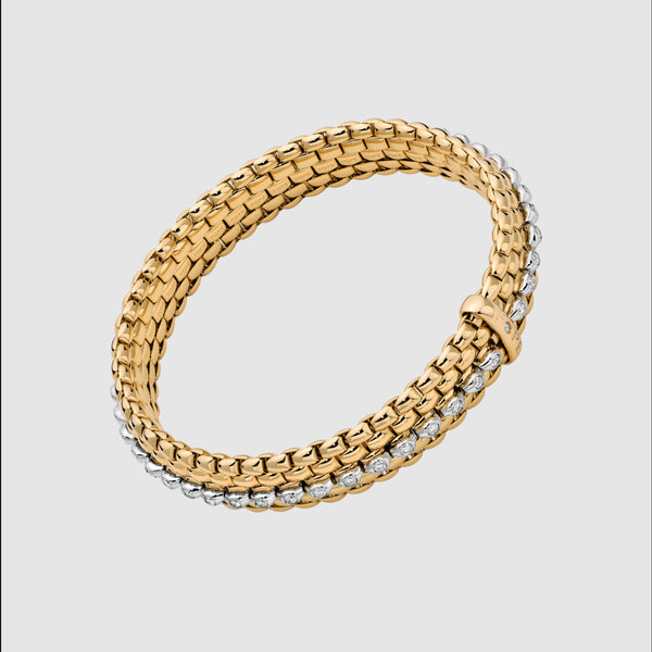 Fope Panorama 18ct Rose Gold Bracelet Pave' diamonds full circle