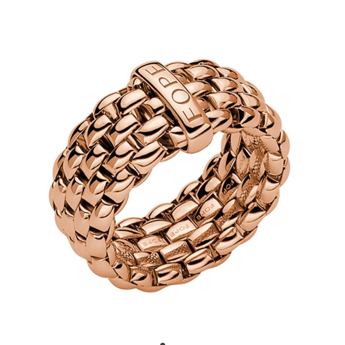 18ct rose gold essentials expandable ring by fope italy 