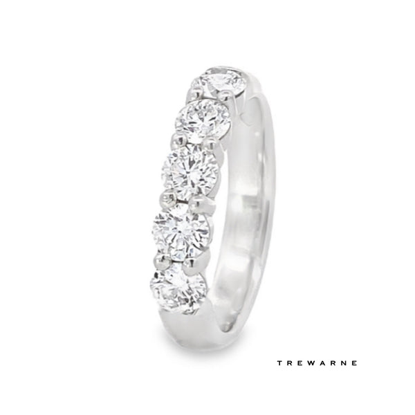 Five Diamond Ring in Platinum
